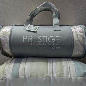 Prestige Adjustable Bamboo Pillow - Queen - Light Gray - BRAND NEW NEVER OPENED